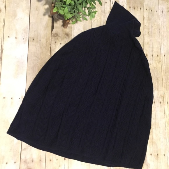 Talbot Navy Cable Knit Poncho Sweater XS - Picture 4 of 9